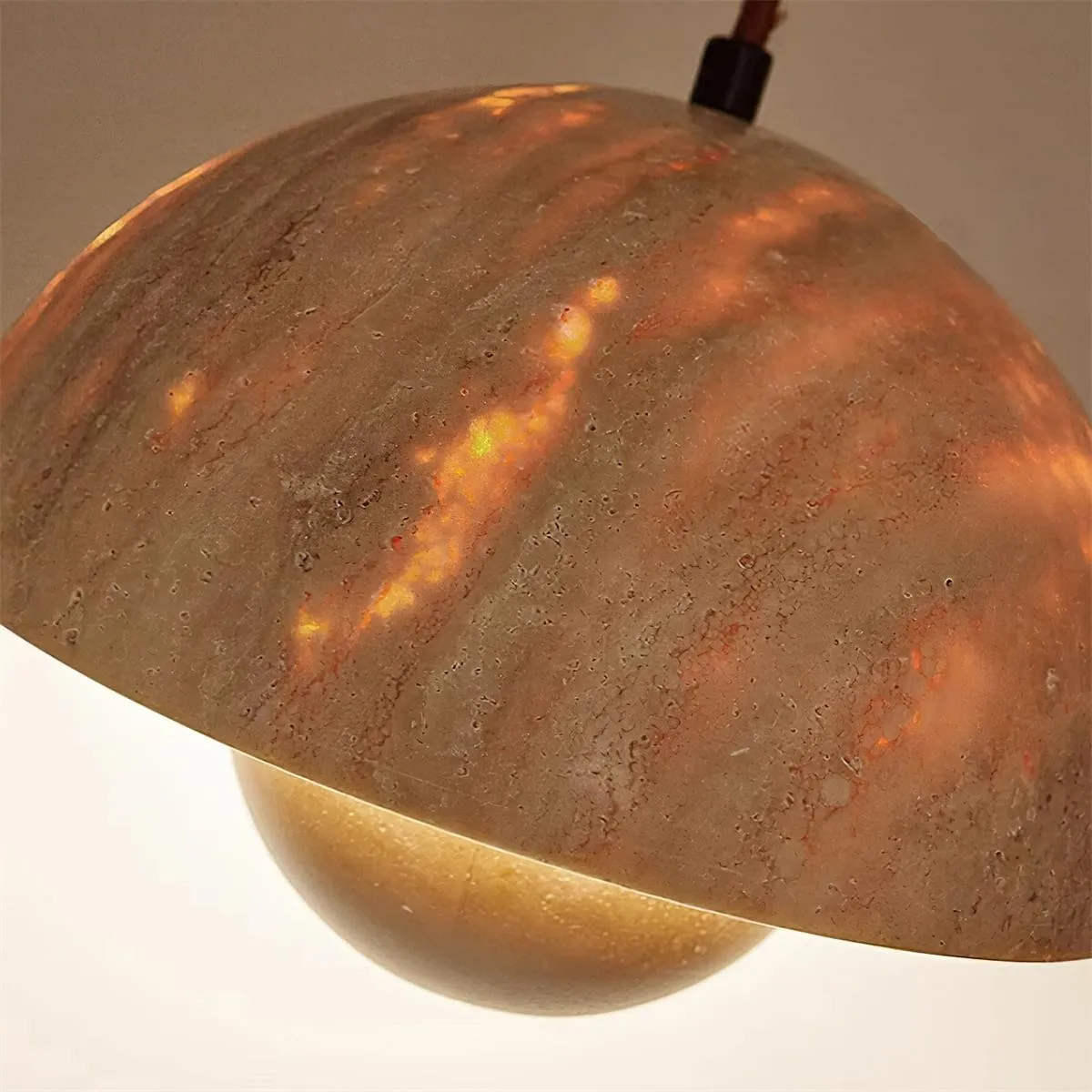 Semicircular Pendant Lamp - Modern Travertine Living Room G70