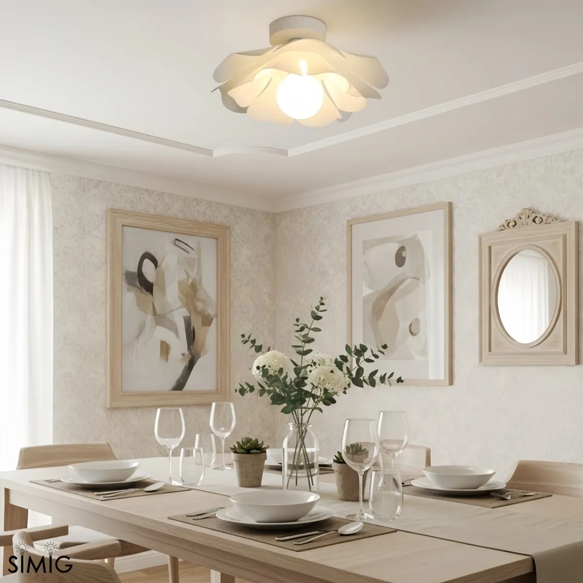 Layered Petal Ceiling Light - Modern Acrylic and Iron for Bedroom S401