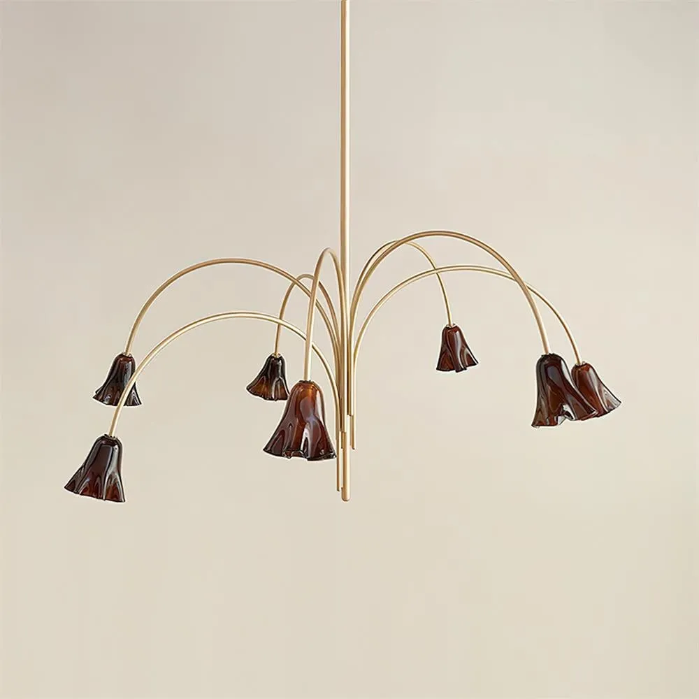 Bellina Lily Glass Flower Chandelier - Romantic Lighting for Interior T280