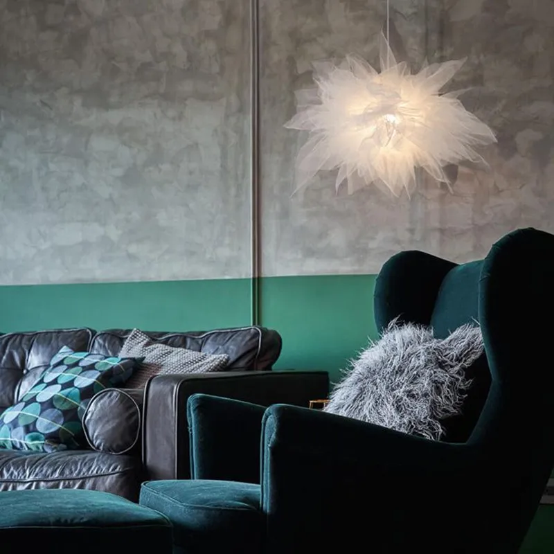 White Cotton Pendant Lamp