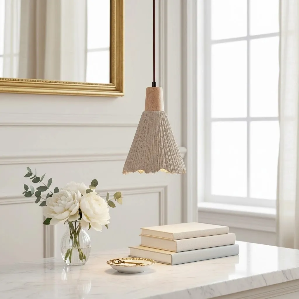 Solaraeon Pleated Pendant Lamp Modern Industrial Hanging Light for Dining and Living Spaces T1132