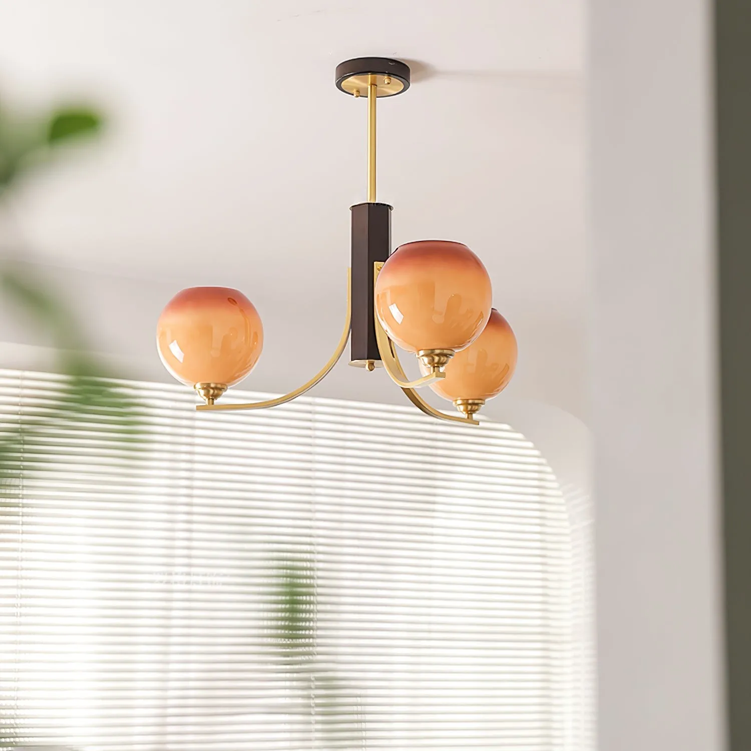 Vintage Caramel Globe Chandelier M398