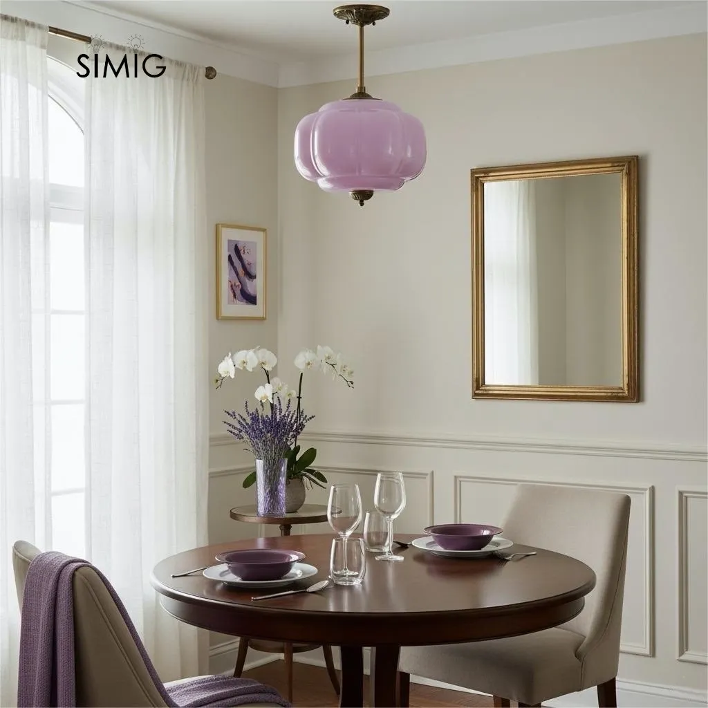 Eloise Vintage Glass Pendant Light - Elegant Design Semi-Flush Mount Light G53