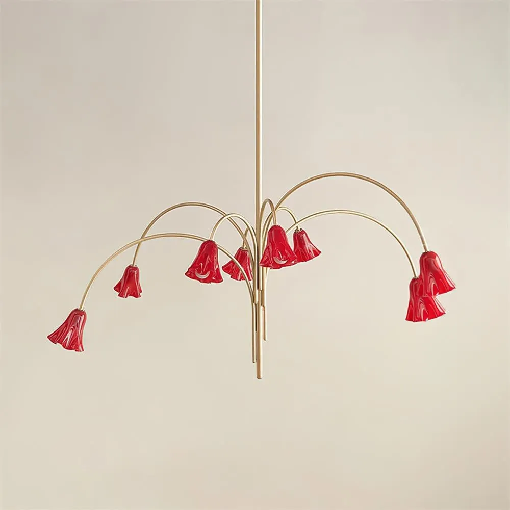 Bellina Lily Glass Flower Chandelier - Romantic Lighting for Interior T280
