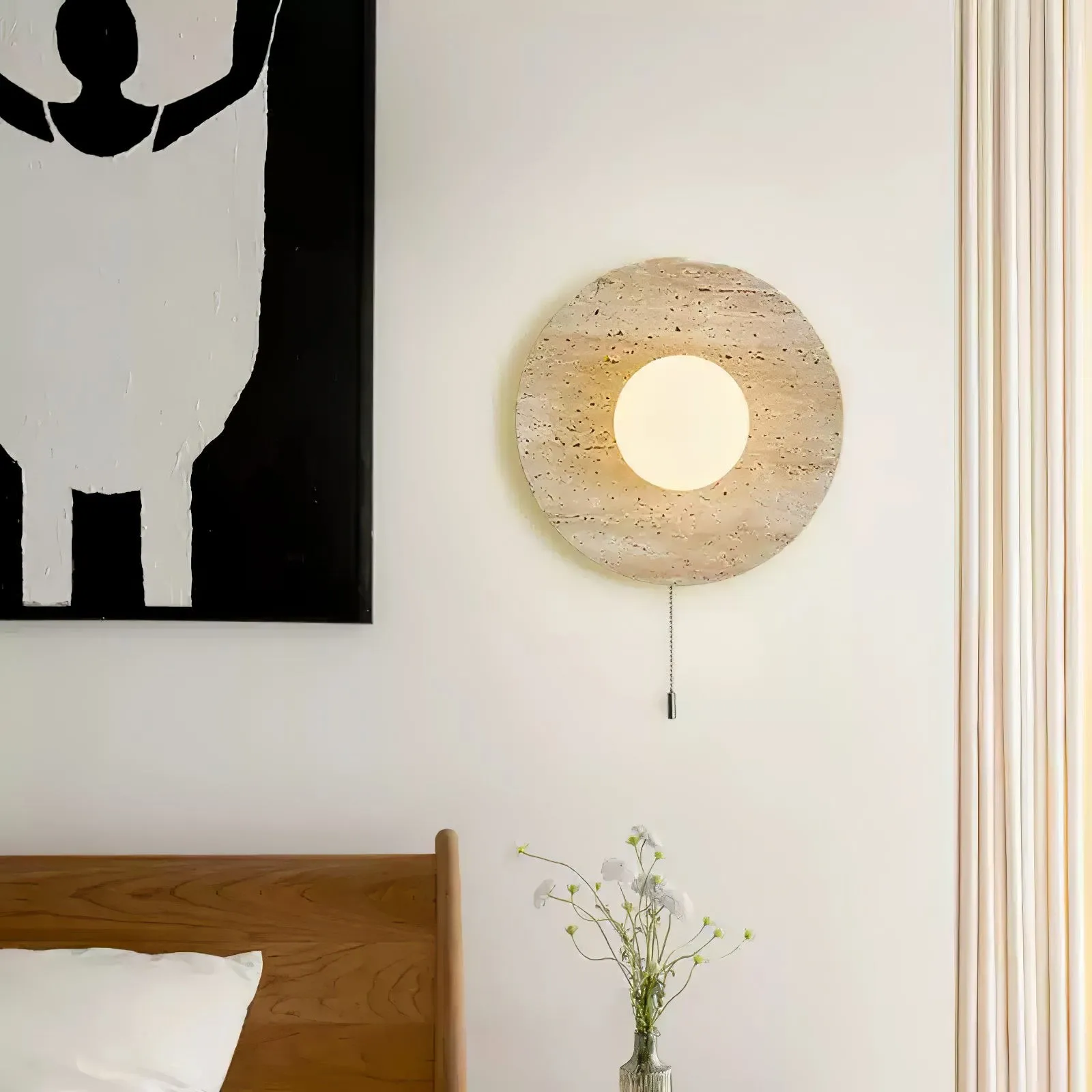 Retro Wabi Sabi Travertine Lunar Eclipse Wall Light G64