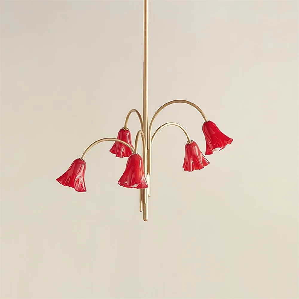 Bellina Lily Glass Flower Chandelier - Romantic Lighting for Interior T280