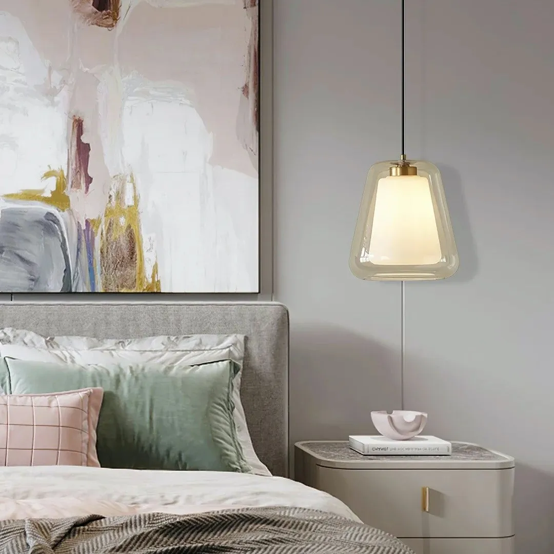 Modern Gold Pendant Light with Clear Glass Shade S221