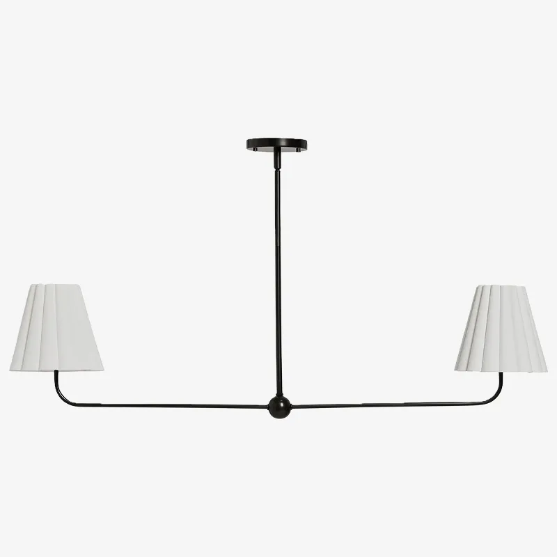 Ruffmeto Ruffled Shade Metal Frame Chandelier for Dining, Entry and Living Room T690