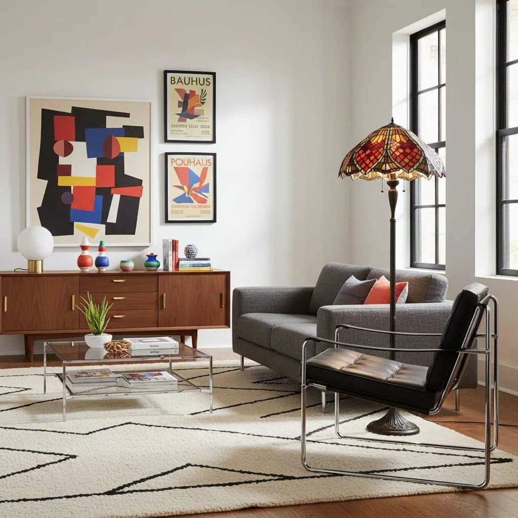 TF Orsino Decorative Tiffany Style Floor Lamp - Artistic Stained Glass Lamp for Bedroom T859