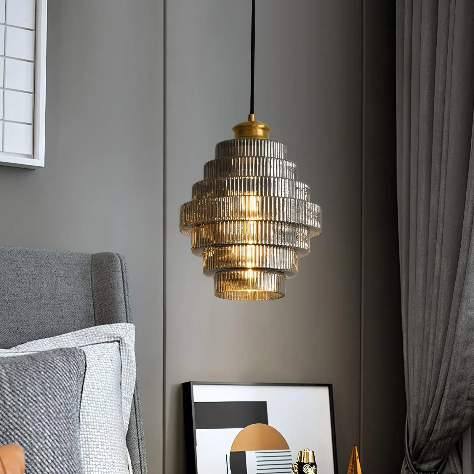 Modern Creative Pleated Design Glass Pendant Lamp M48