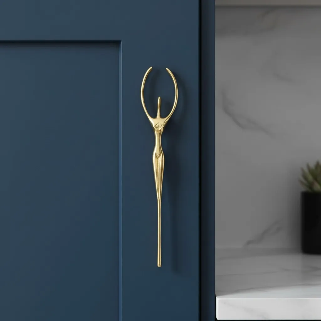Verlitho Sculptural Metal Handle – Contemporary Drawer Pull Decor T1188