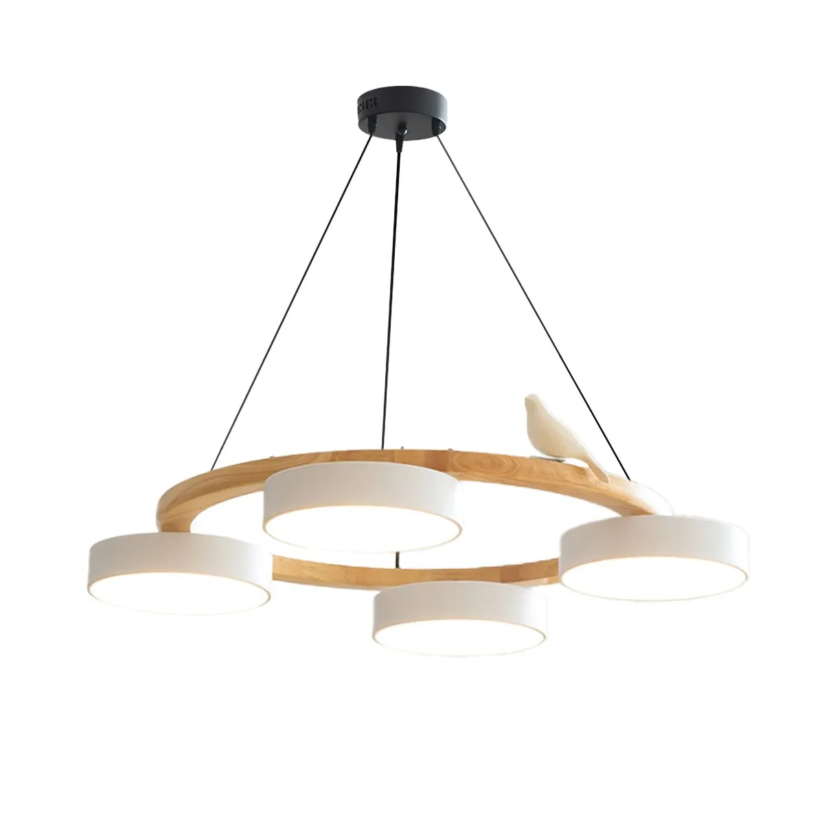 Nordic Wooden Bird Creative Round Chandelier S206
