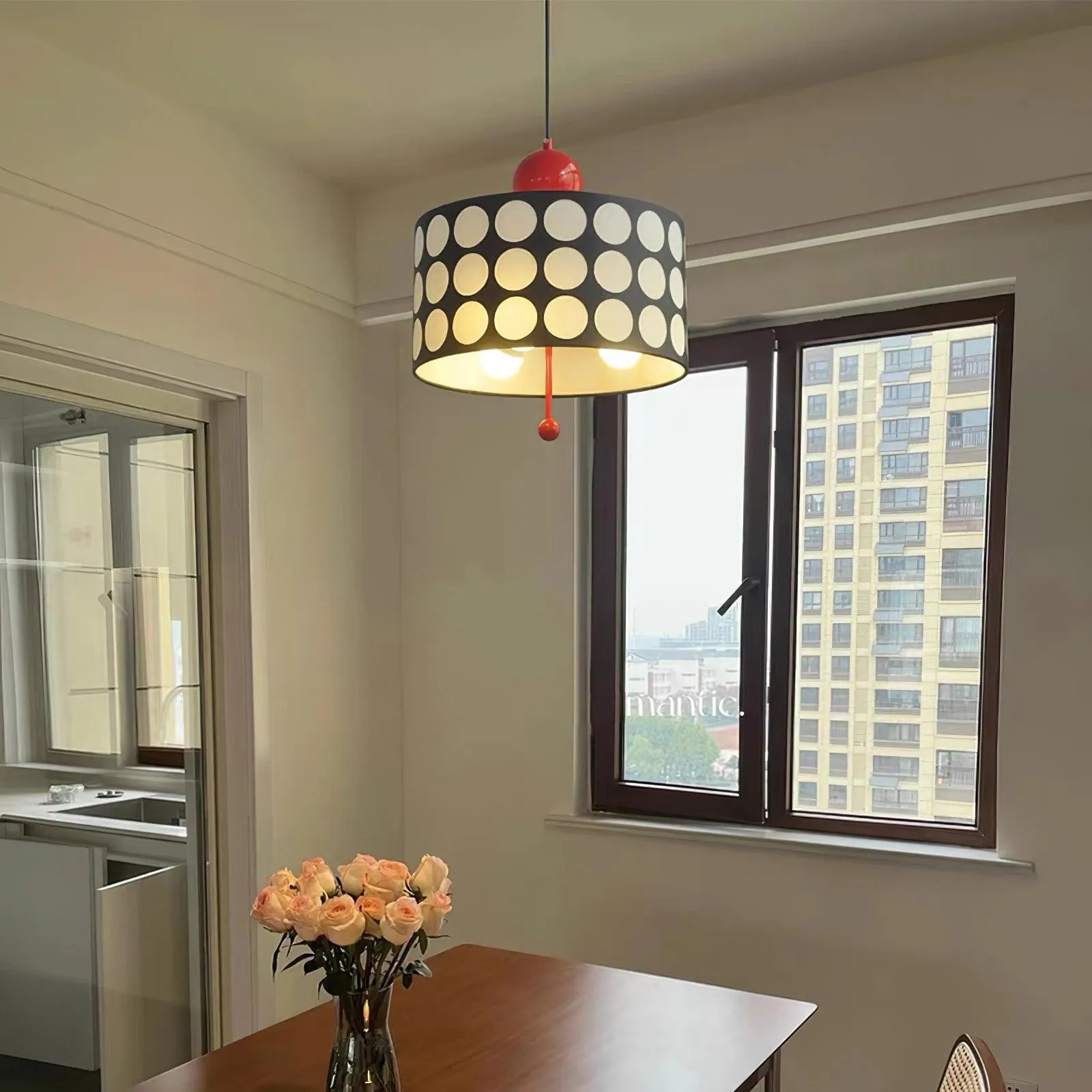 Polka Dot Lattice Pendant Lamp - French Vintage Light for Dining M165