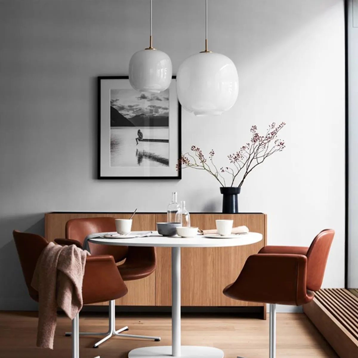 Classic Opal Glass Orb Pendant Lamp
