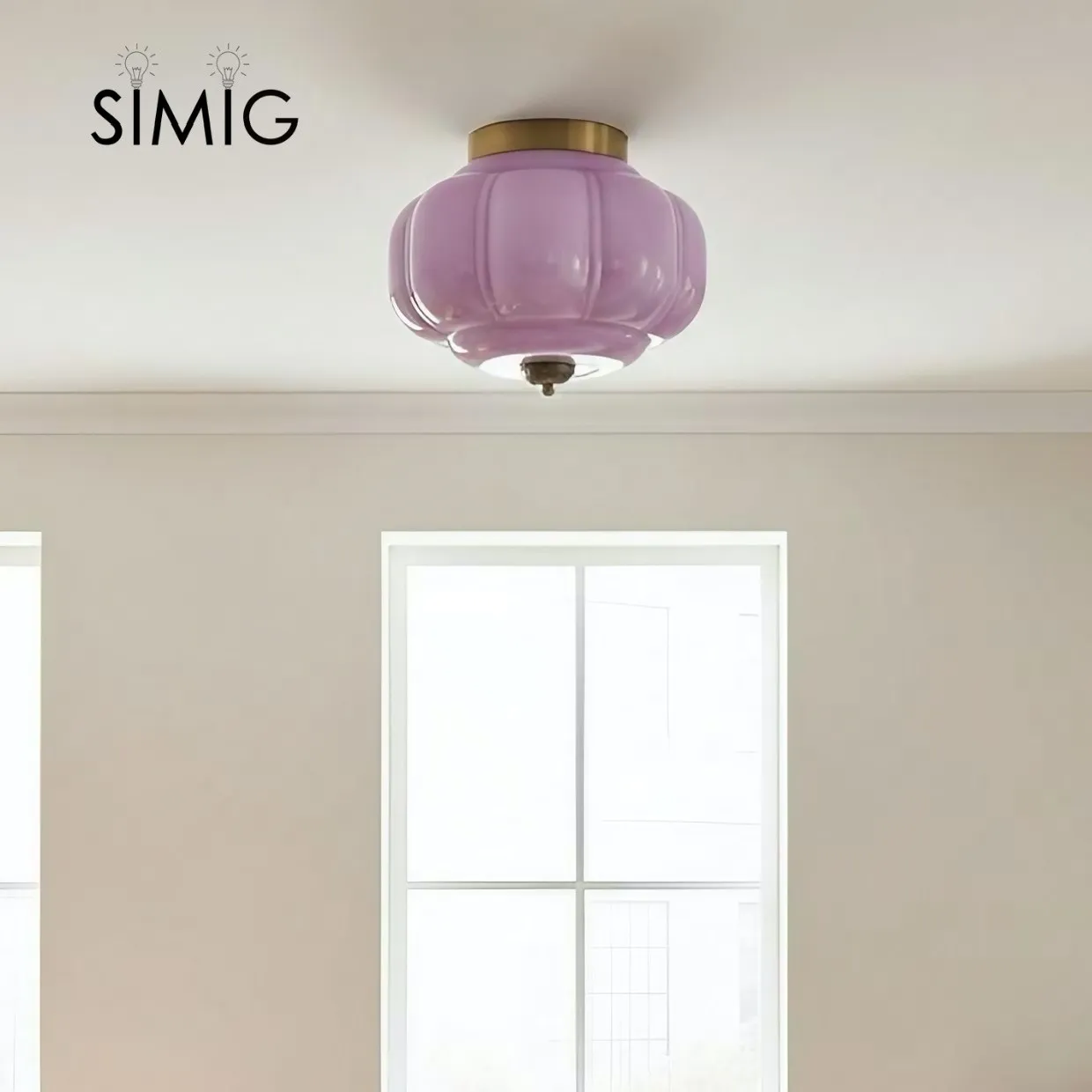 Eloise Ceiling Light - Elegant Retro Brass Ceiling Light for Living Room G55