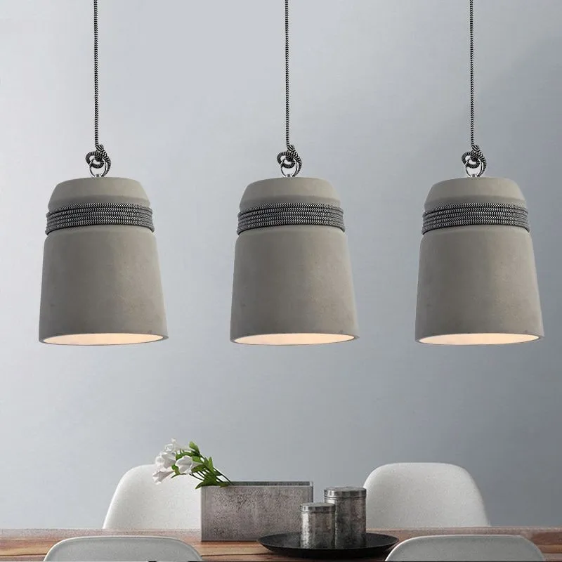 Nordic Cement Hemp Rope Pendant Lamp G74