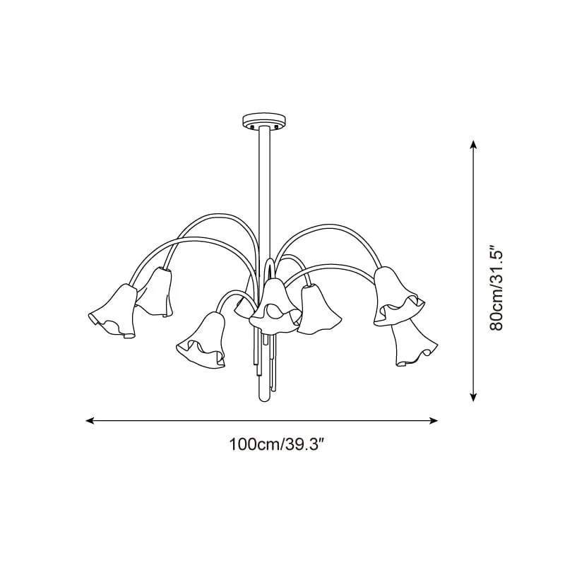 Bellina Lily Glass Flower Chandelier - Romantic Lighting for Interior T280