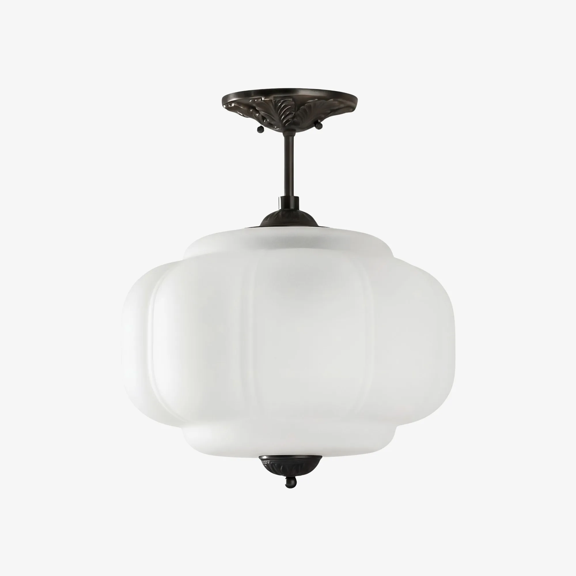 Eloise Vintage Glass Pendant Light - Elegant Design Semi-Flush Mount Light G53