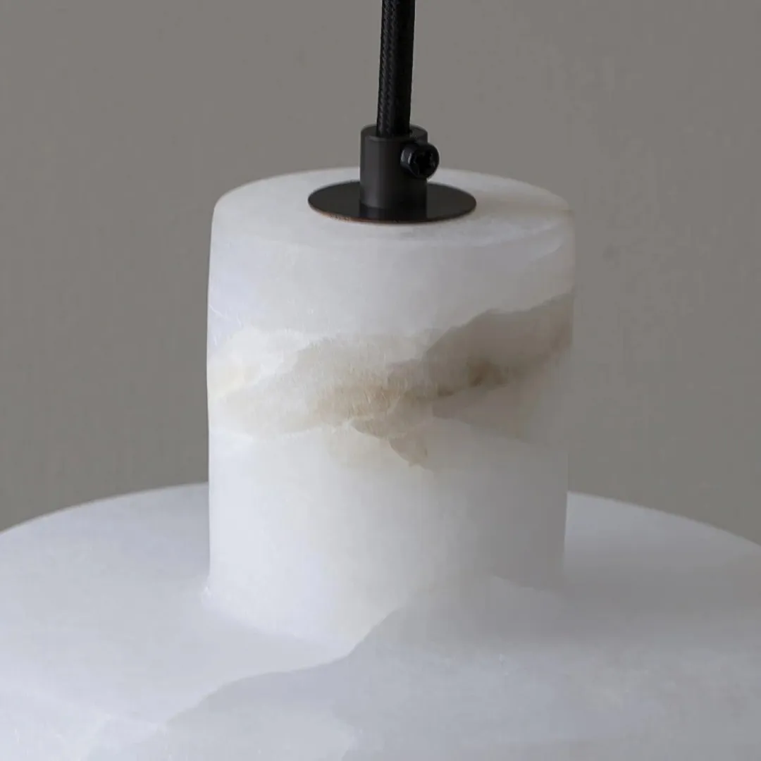 Cylorion Alabaster Pendant Lamp - Modern Minimalist Hanging Light for Dining Room T1158