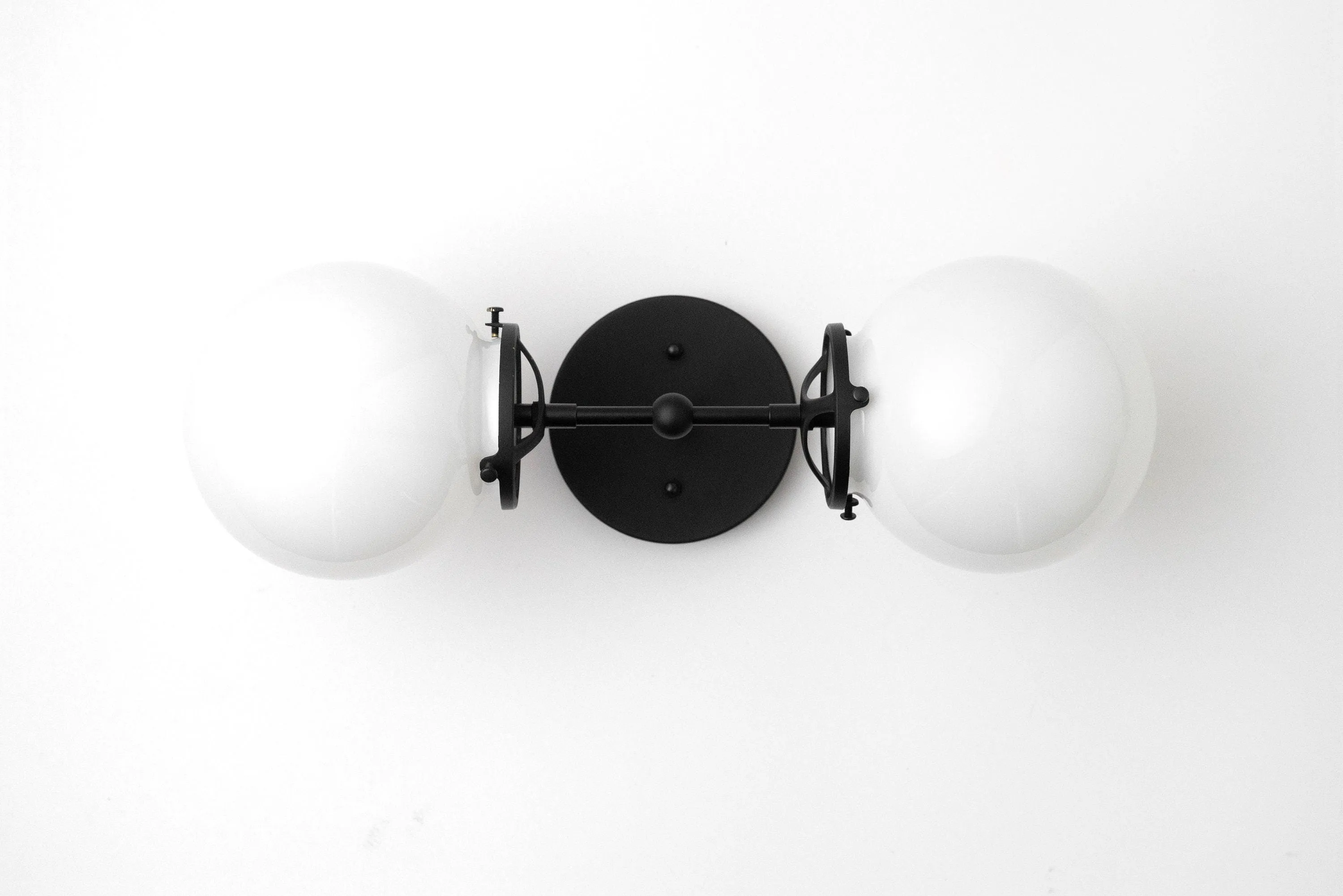 Lumio Globe Art Deco Vanity Light -  Opal Globe Bathroom Sconce T320