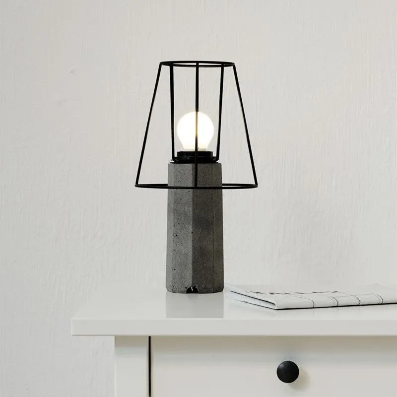 Trapezium Cement Table Lamp