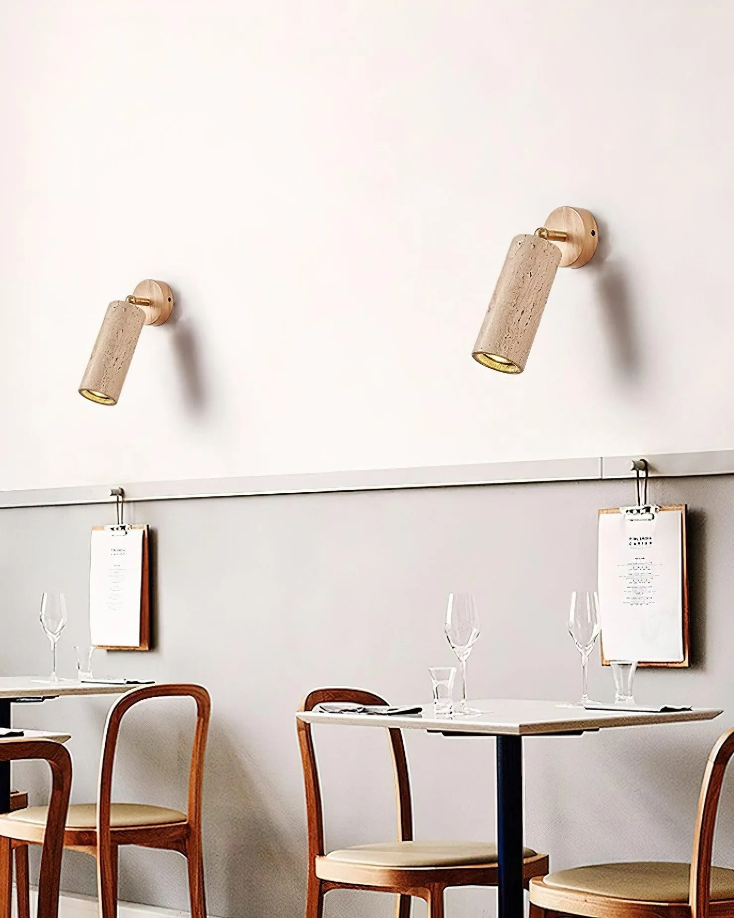 Travertine Walnut Spotlight Wall Lamp for Reading Work M40