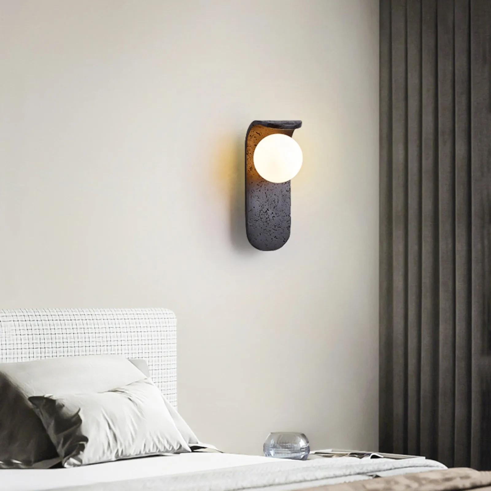 Travertine Wall Lamp - Skateboard-Inspired Modern Bedroom Light S326