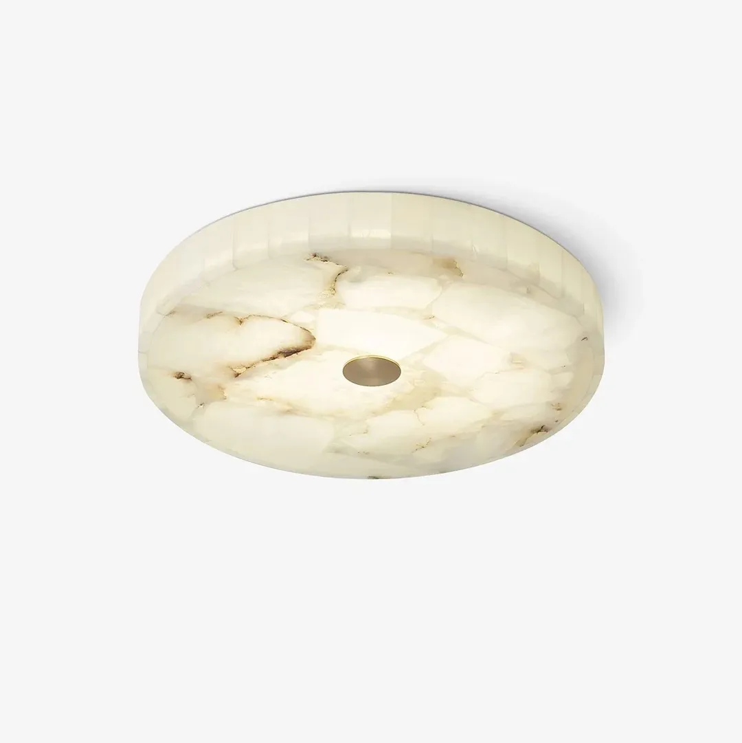 AlbaSphere Modern Round Ultra Thin Ceiling Lamp - Alabaster Contemporary Home Lighting T1151