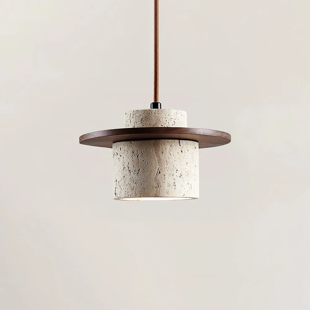 Elegant Textured Cylindra Stone Pendant Lamp G11