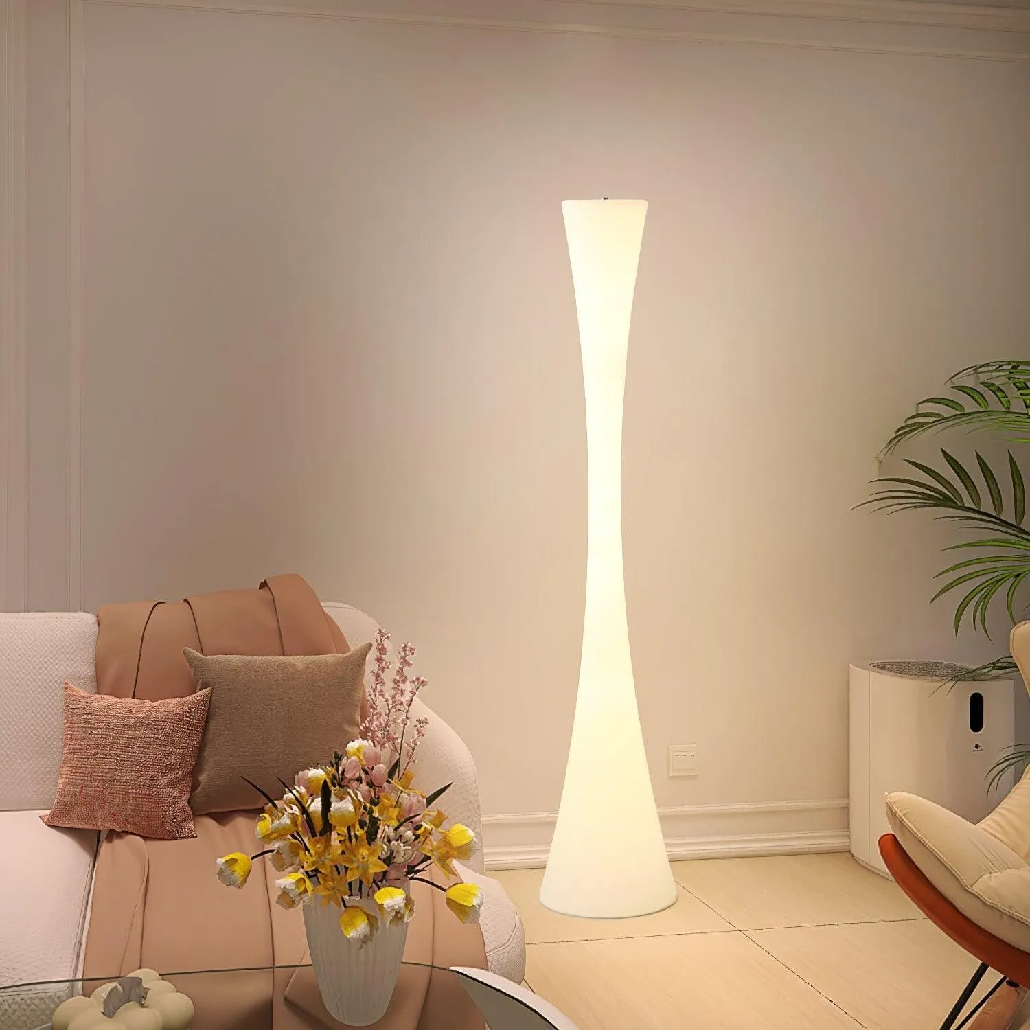 Romantic Simple White Column Floor Lamp G06