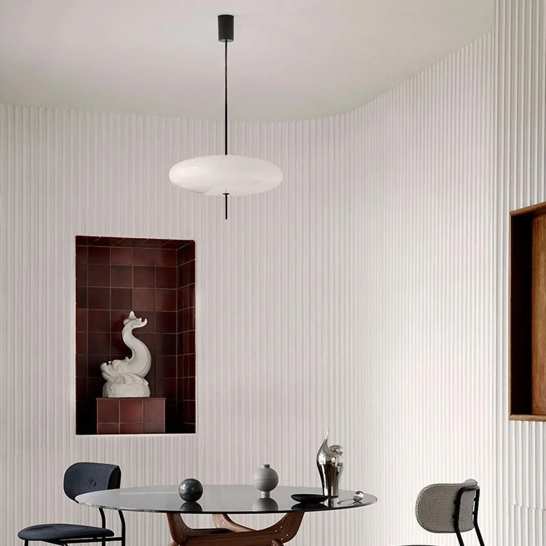 Modern Oval Pendant Light – Metal and Acrylic Pendant Lamp for Living Room