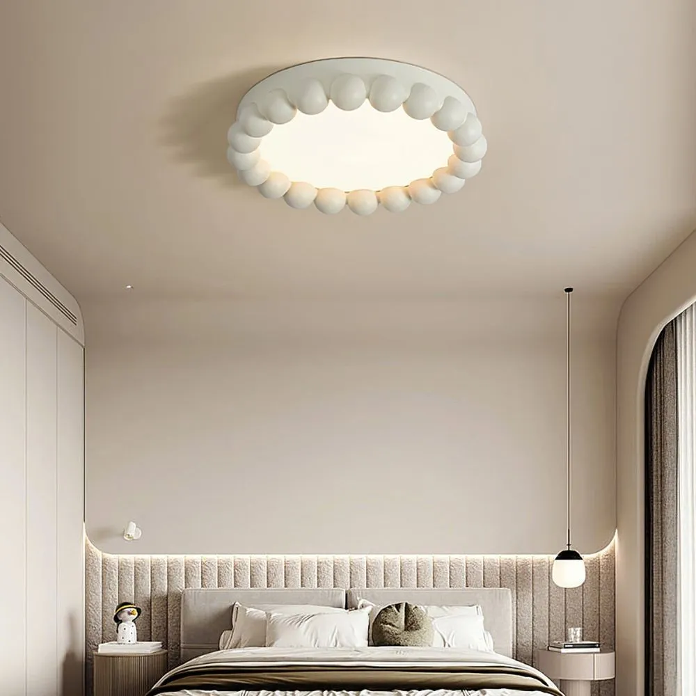 Sleek Flush Resin Ceiling Lamp — Comfortable Ambient Light S218