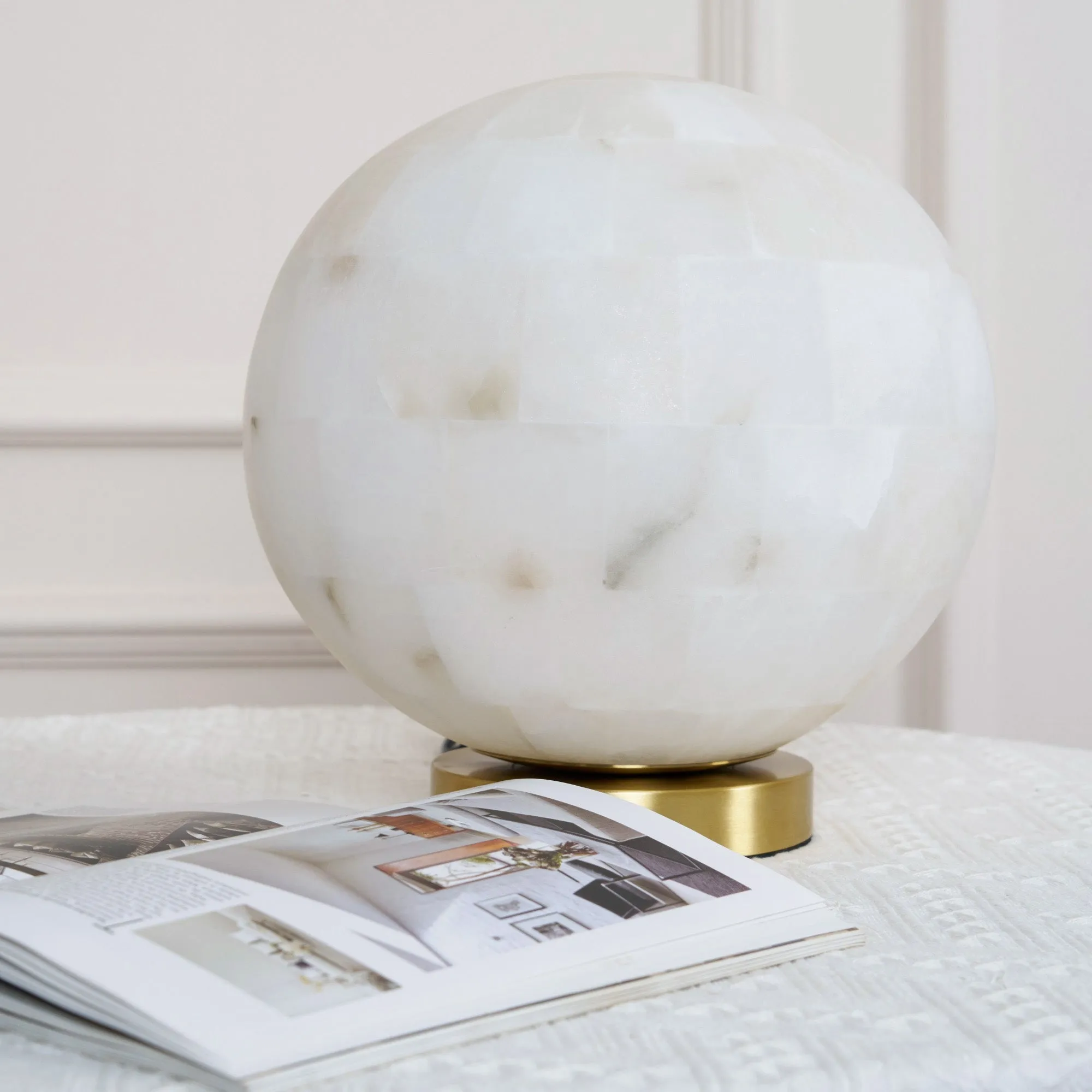 Alabaster Ball Table Lamp T1657