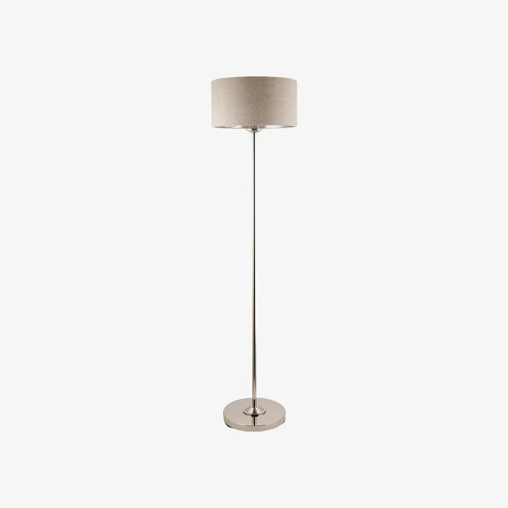 Tela Drum Shade Floor Lamp - Contemporary Fabric Standing Lamp for Home Office T1040