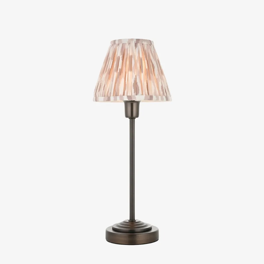 Bronzuno Patterned Fabric Table Lamp - Brass or Bronze Finish Modern-Bohemian Bedside & Living Space Light T957