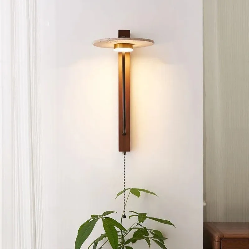 Retro Umbrella LED Wall Light with Solid Wood - Warm Accent Lighting S329