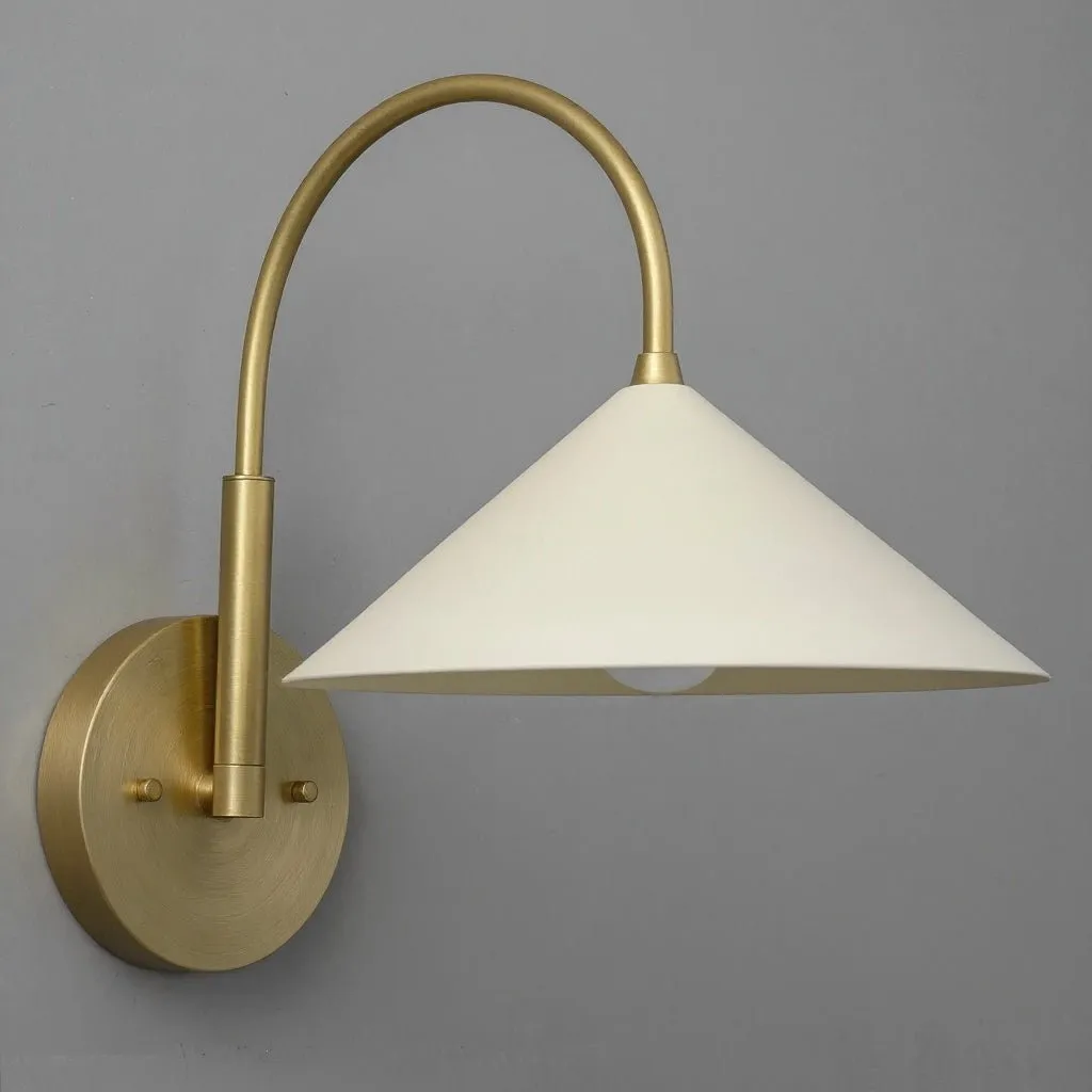 Curva Elegant Arc Cone Wall Sconce - Contemporary Reading Nook Wall Lighting T394