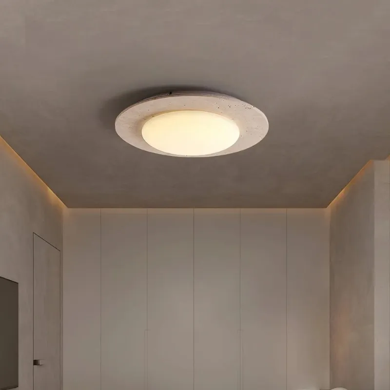Integrated LED Travertine Ceiling Light – Simple Sky Dome Design S301