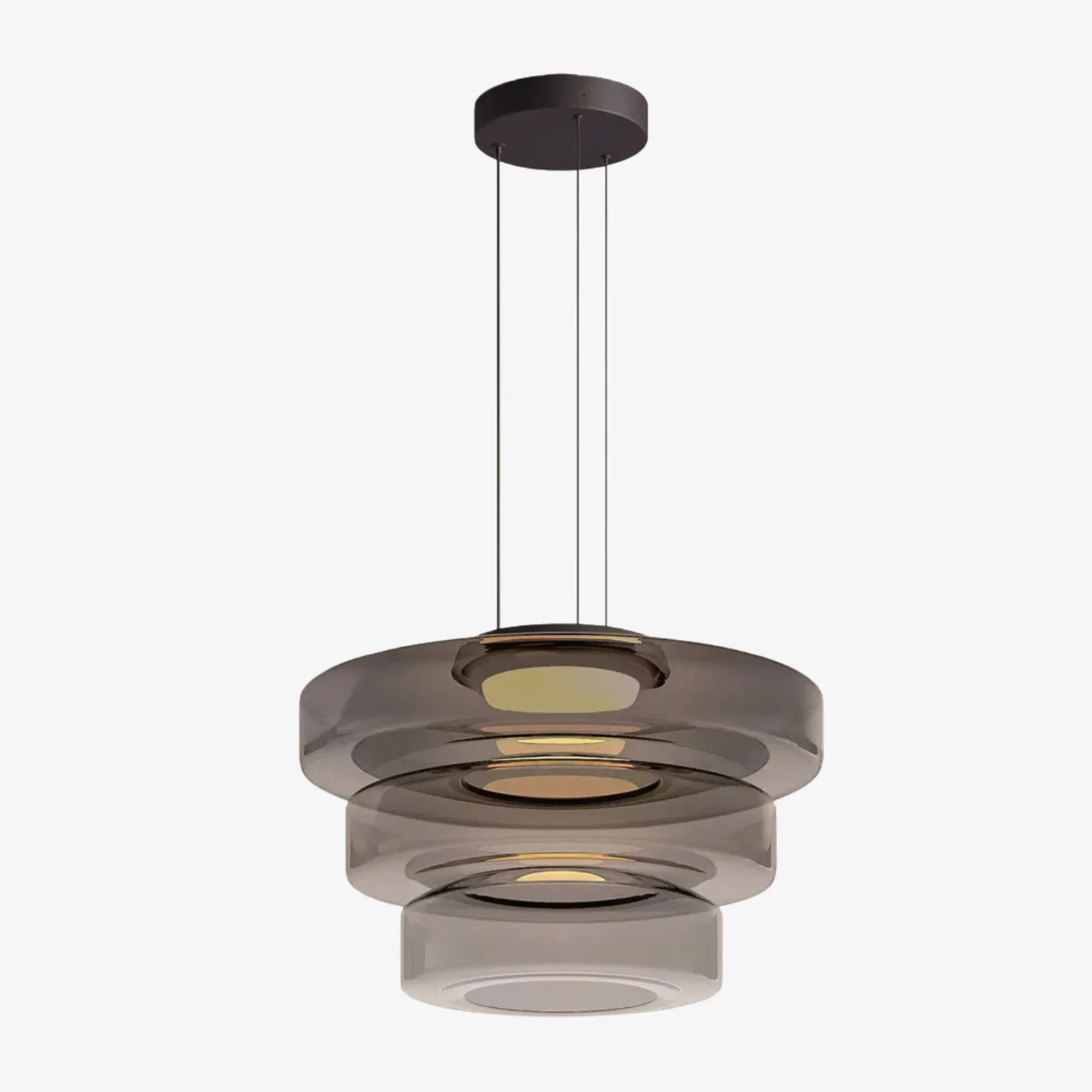 Nora Contemporary Multi-Layer Glass Pendant Lamp - Adjustable Hanging Light for Living Room or Kitchen Island T743