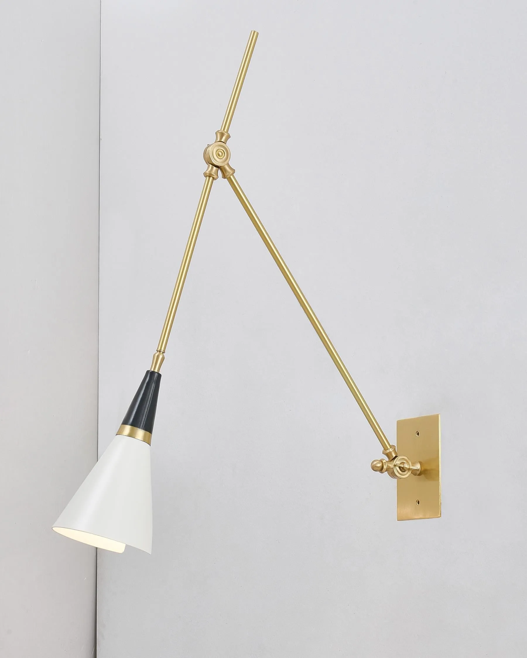 Vintage Metal Adjustable Swing Arm Wall Lamp G37