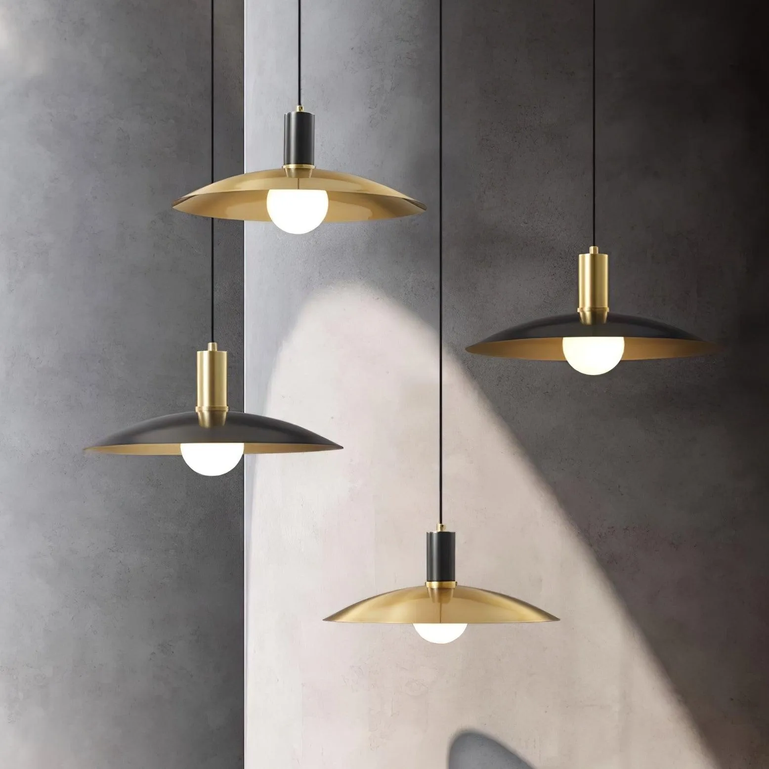 Brass Flared Pendant Lamp T1585