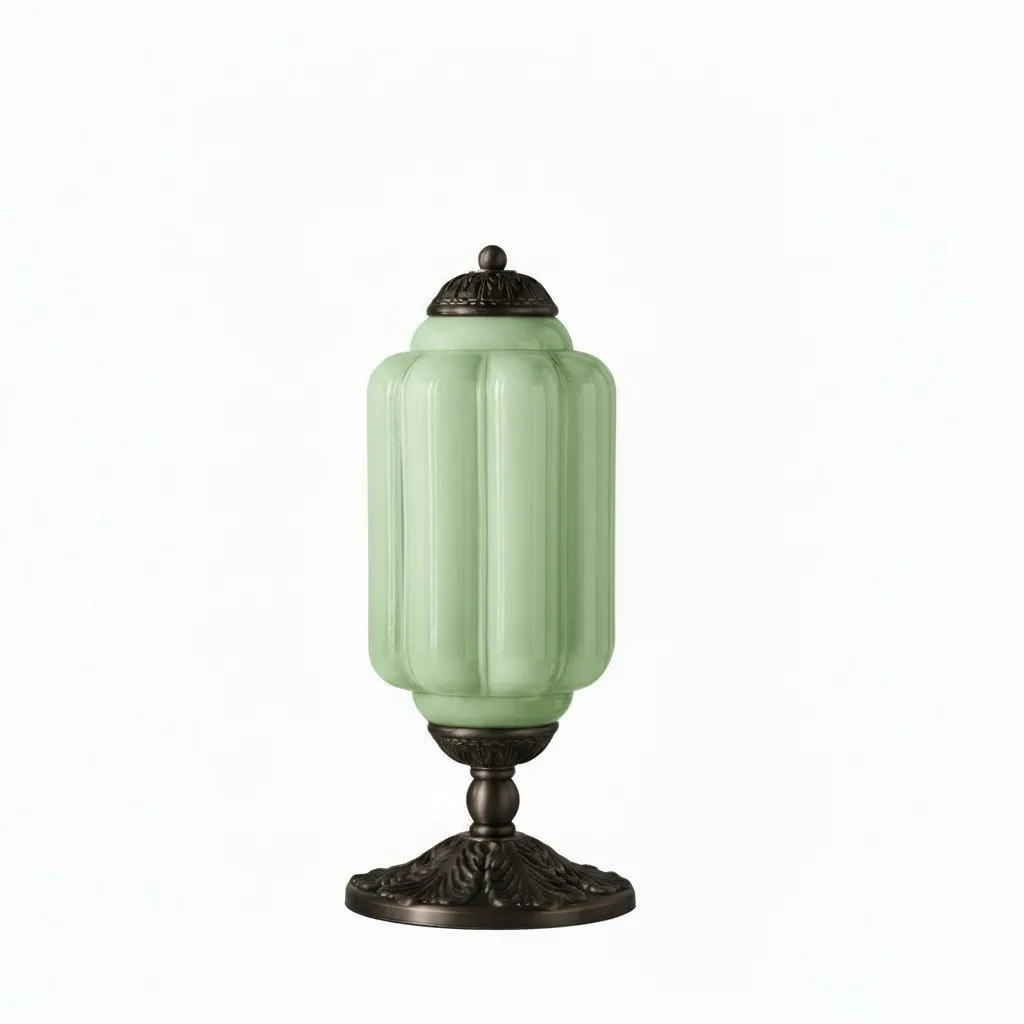 Eloise Curved Glass Retro Table Lamp - Vintage Bedside Lighting G71