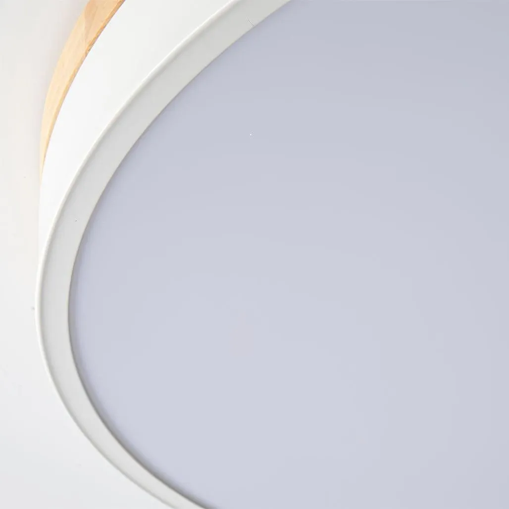 White Round Wooden Ceiling Lamp M197