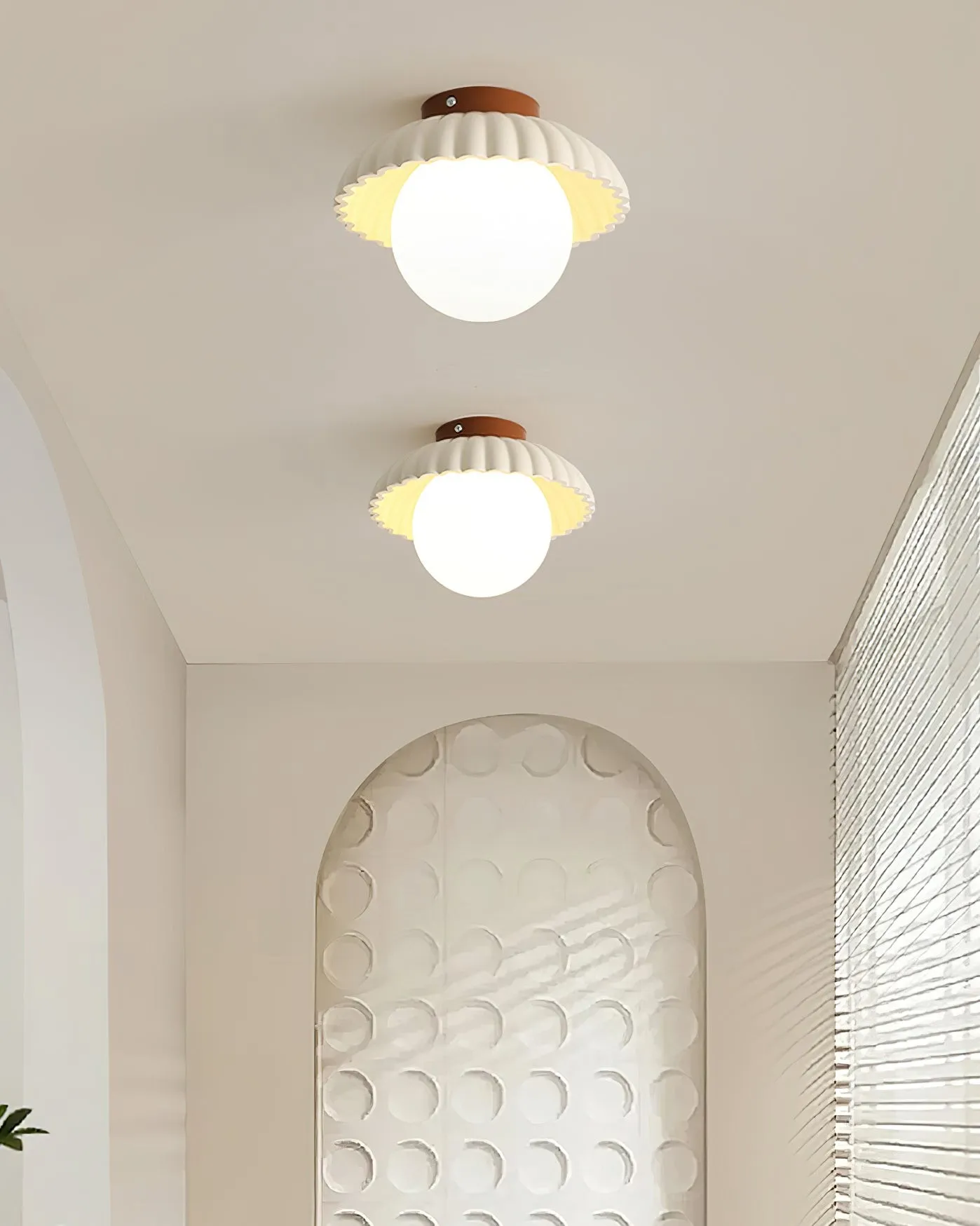 Alien Cream Glass Ceiling Light - Modern Nordic Ceiling Fixture M77