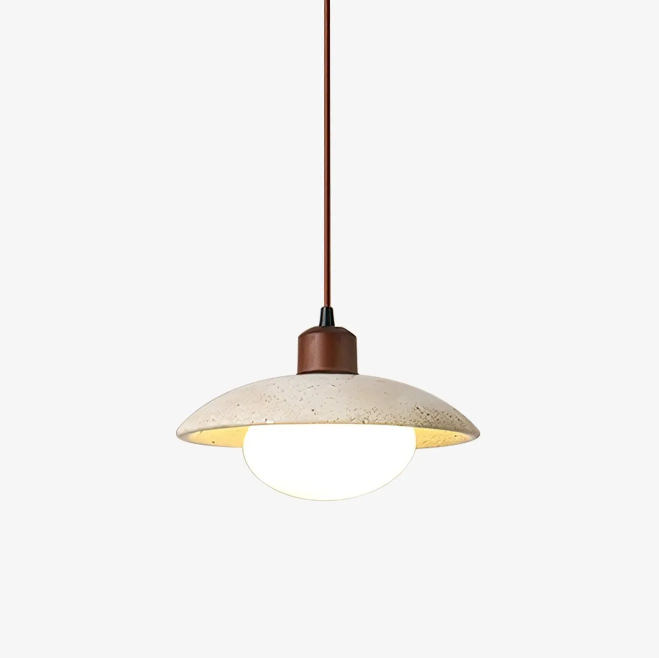 Wabi-sabi Style Travertine Stone Disc Pendant Lamp G05
