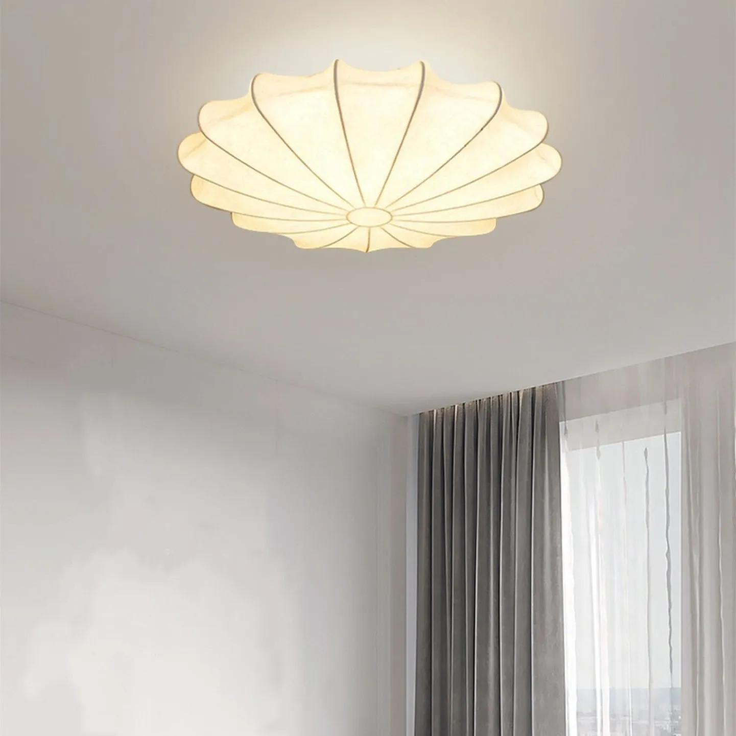 Japanese Style Wabi-Sabi Style Silk Ceiling Lamp S52