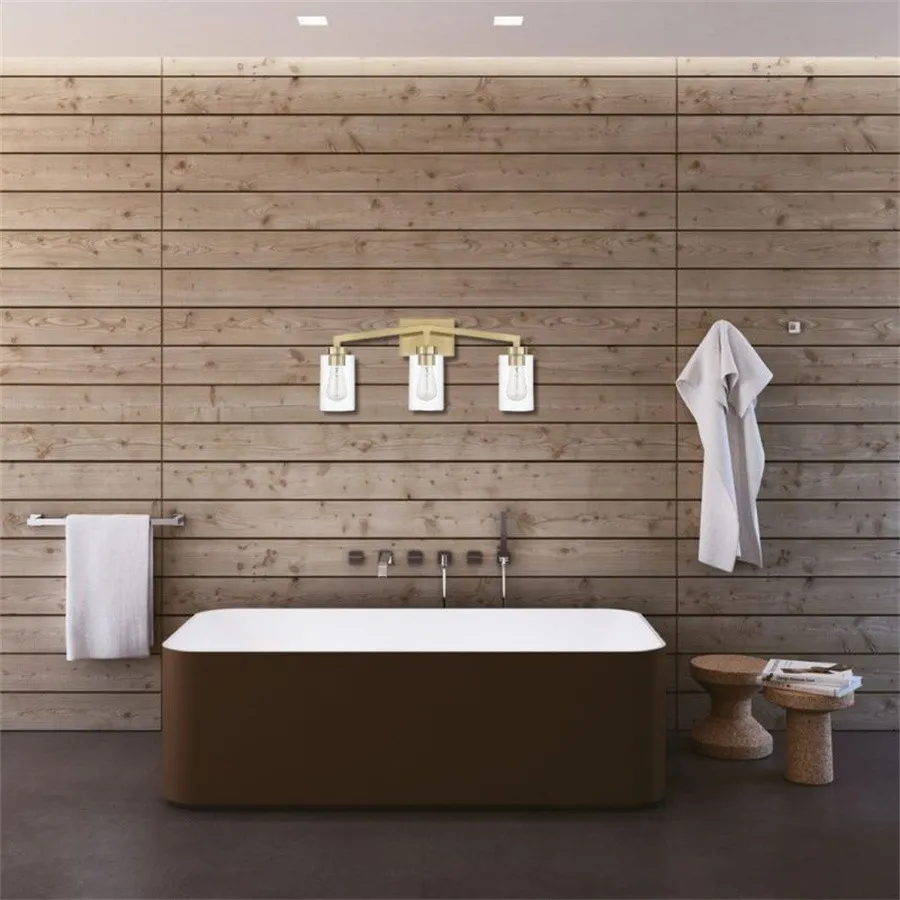 Industrial Cylindrical Brass Wall Lamp For Bathroom S145