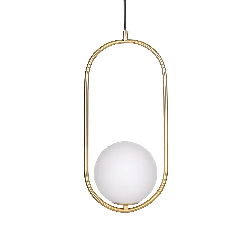 Halozen Pendant Lamp - Elegant Metal and Glass Pendant for Living Room