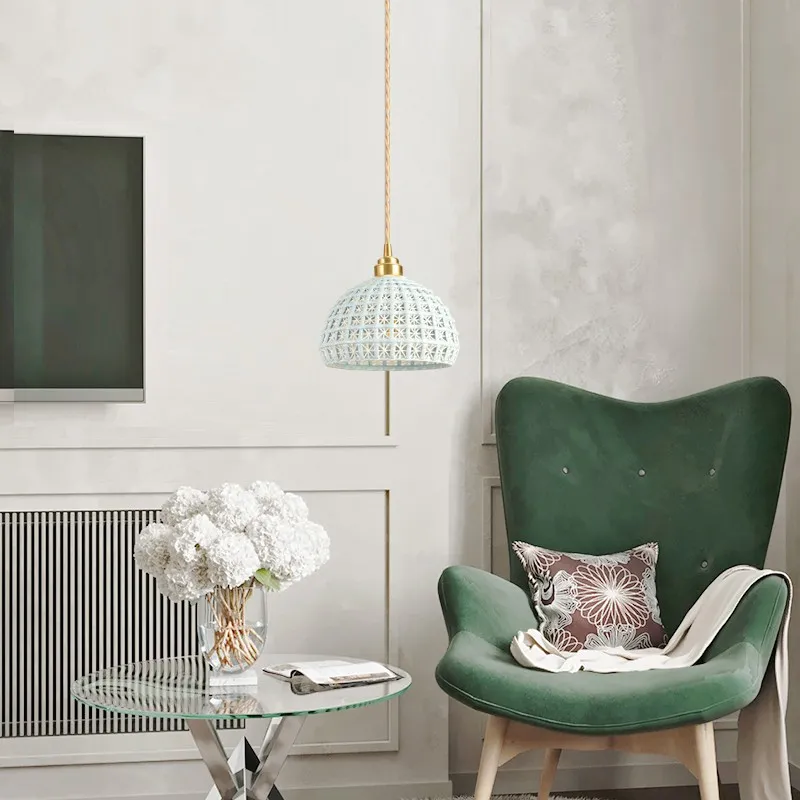 Flower Basket Ceramic Pendant Light