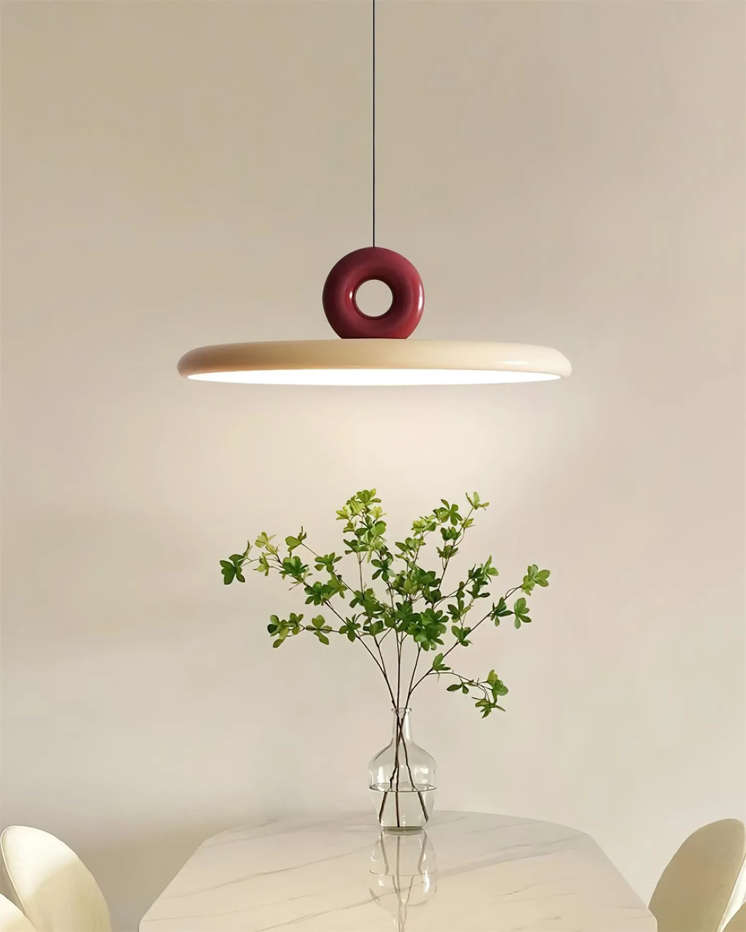 Cream Style Vertical Flying Saucer Pendant Lamp M167